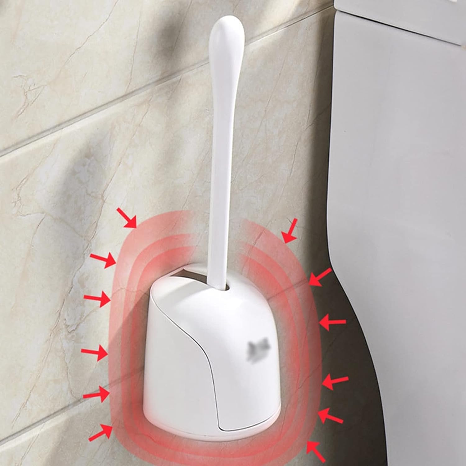 Toilet Brush Holder Toilet Brush Soft Bristled Brush Head Can Clean The Toilet in All Directions Can Be Wall-Mounted and Floor-Mounted Dual-Purpose Toilet Brush Set Toilet Brush Holders