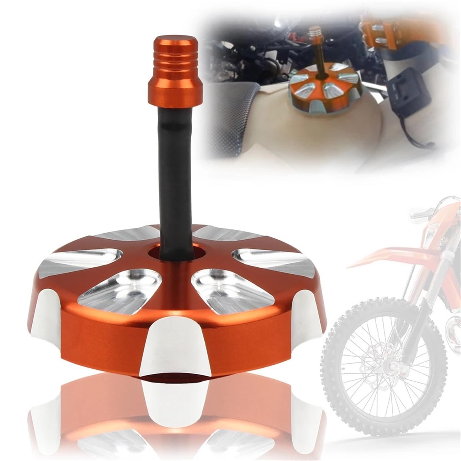Tappo serbatoio Misura per KT-M SX SXF XC XCF XCW XCFW EXC EXCF 125 150 200 250 2011-2023 Accessori per tappo cellulare serbatoio moto Tappi Serbatoio Carburant(Orange)