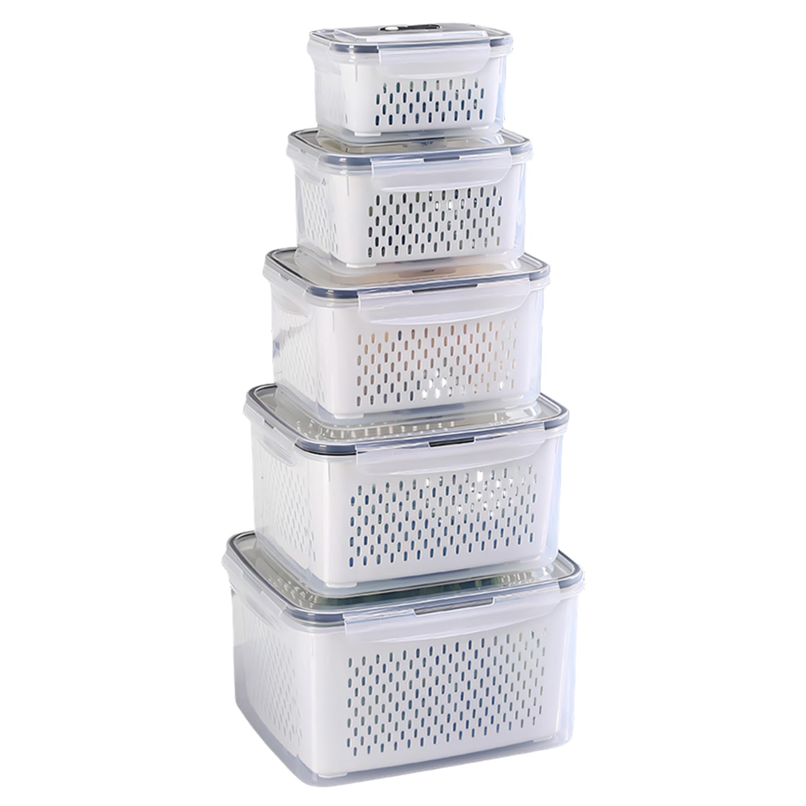 Snorvixre Refrigerator Baskets with Drainage Feature Great for Vegetables and Meal Making Multipurpose Fridge Containers