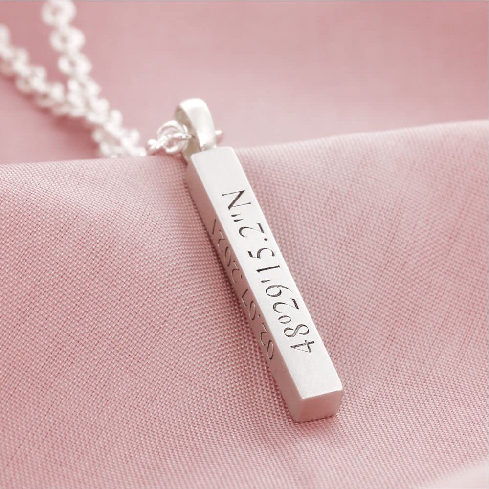 Namenskette Silberkette 925 Silber mit Gravur Namensgravur Gravurschmuck Namensschmuck Koordinaten Barren Anhänger Ankerkette | HANDMADE IN GERMANY