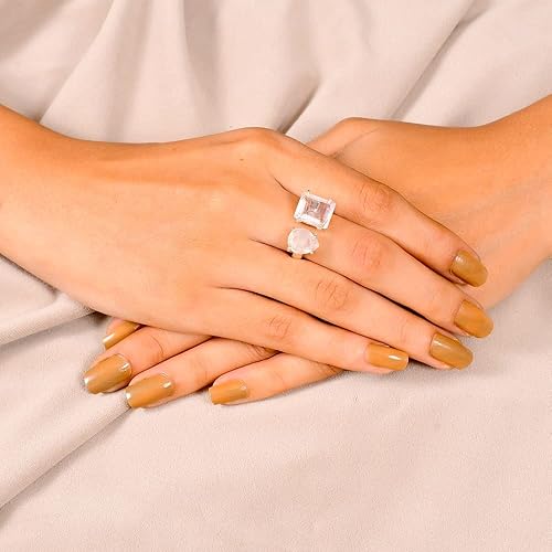 Miniatura 3 de Anillo de plata de ley 925, piedra preciosa hecha a mano, ajustable