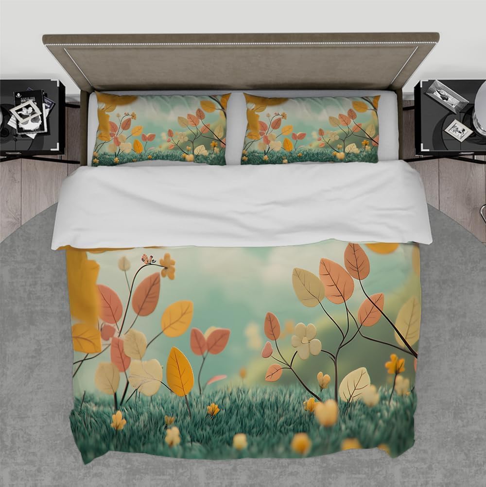 Parure de lit 2 personnes frais et naturel imprimée pour transformer votre chambre en oasis verte