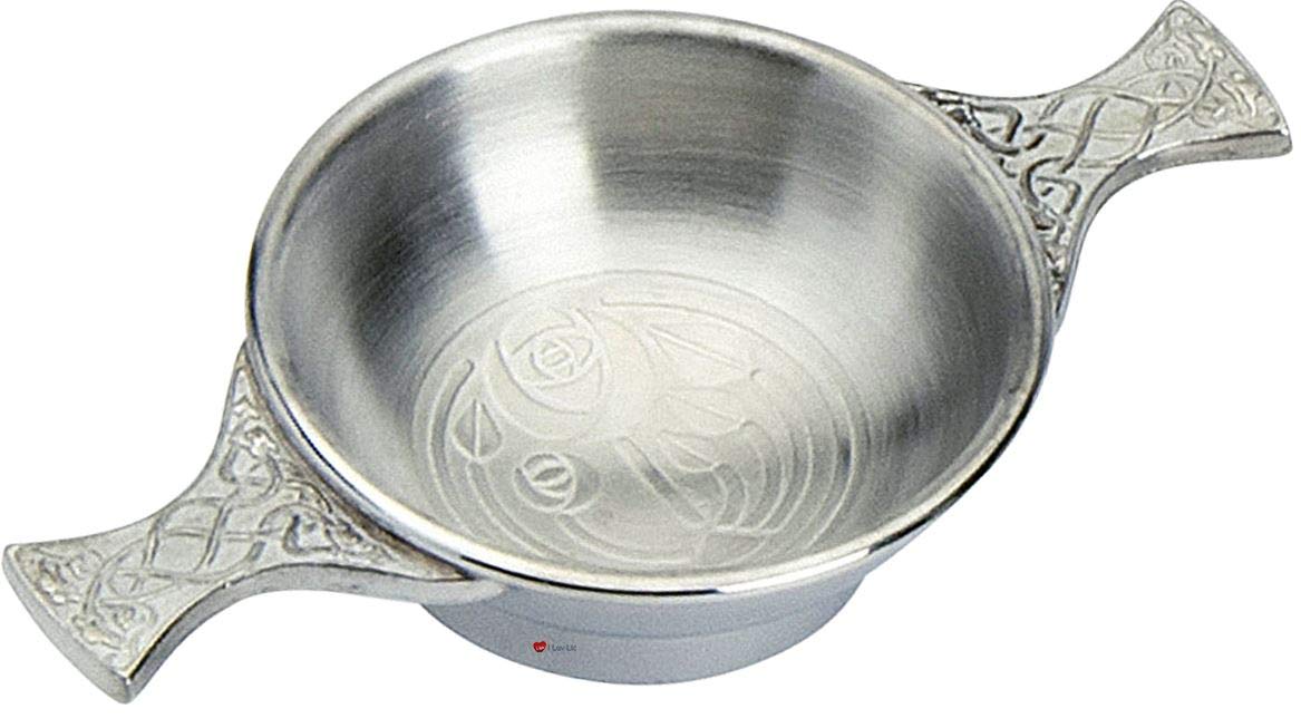 Copa de amistad escocesa de peltre con diseño Glasgow Rose de 4 pulgadas