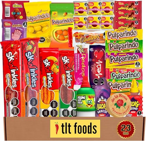 Ya en mundofriki.es: TLT FOODS Lote Dulces Mexicanos – Pack Variedad Chuches Mexicanas Picantes Para Regalar, Mix Surtido Golosinas Caramelos, Candy Box Snacks Mexico, Chamoy, Pelon Pelo Rico, Pulparindo, Tamarindo
