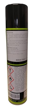 CLEAR GREASE 1 X 400ml SPRAY, A CLEAR GREASE THAT PROTECTS AGAINST WEAR AND CORROSION IDEAL FOR BRAKE PIPES, HINGES, CHAINS, BEARINGS DOOR LOCKS ETC