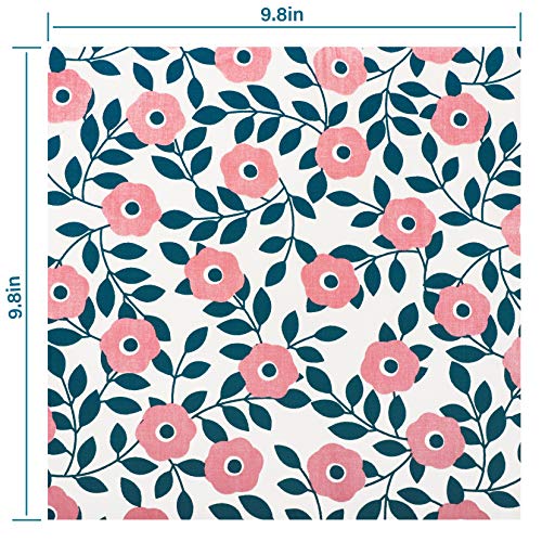 Aubliss A-01 50Pcs 100% Cotton Fabric Bundle 9.84 Inch X 9.84 Inch (25Cm X 25Cm) Precut Fat Squares Sheets Printed Floral Sewing Supplies thumb #6