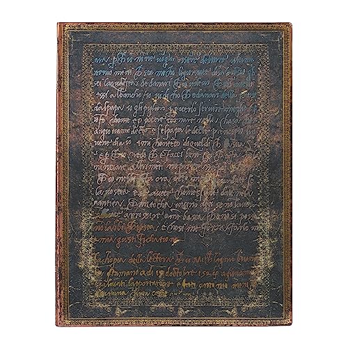 Paperblanks | Michelangelo, Handwriting | Embellished Manuscripts Collection | Softcover Flexi | Ultra | Lined | Elastic Band Closure | 176 Pg | 100 GSM
