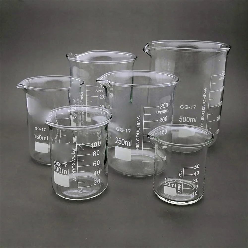 Instrumentos y Equipos de Laboratorio Lot de 4 béchers en verre de 25 à 500 ml, équipement de laboratoire de mesure(400ml)