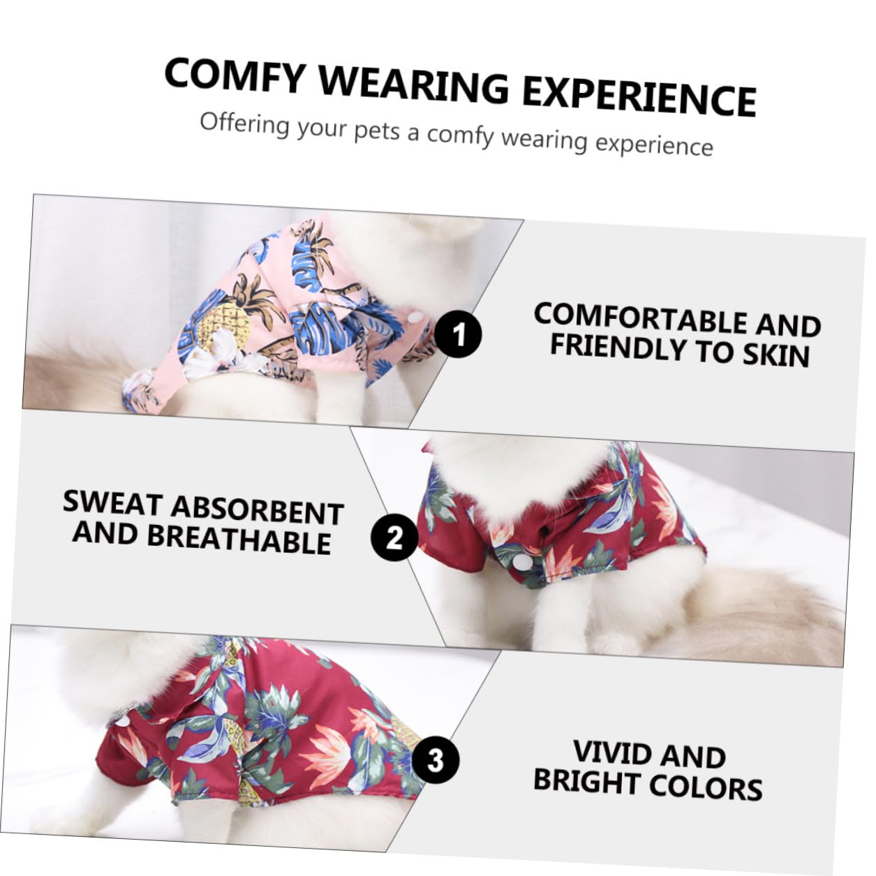 Camisa Hawaiana para Perros y Gatos, 4 Piezas XS Colores Marino, y Burdeos, Poliéster Transpirable y Cómodo para Playa, Verano y Fiestas