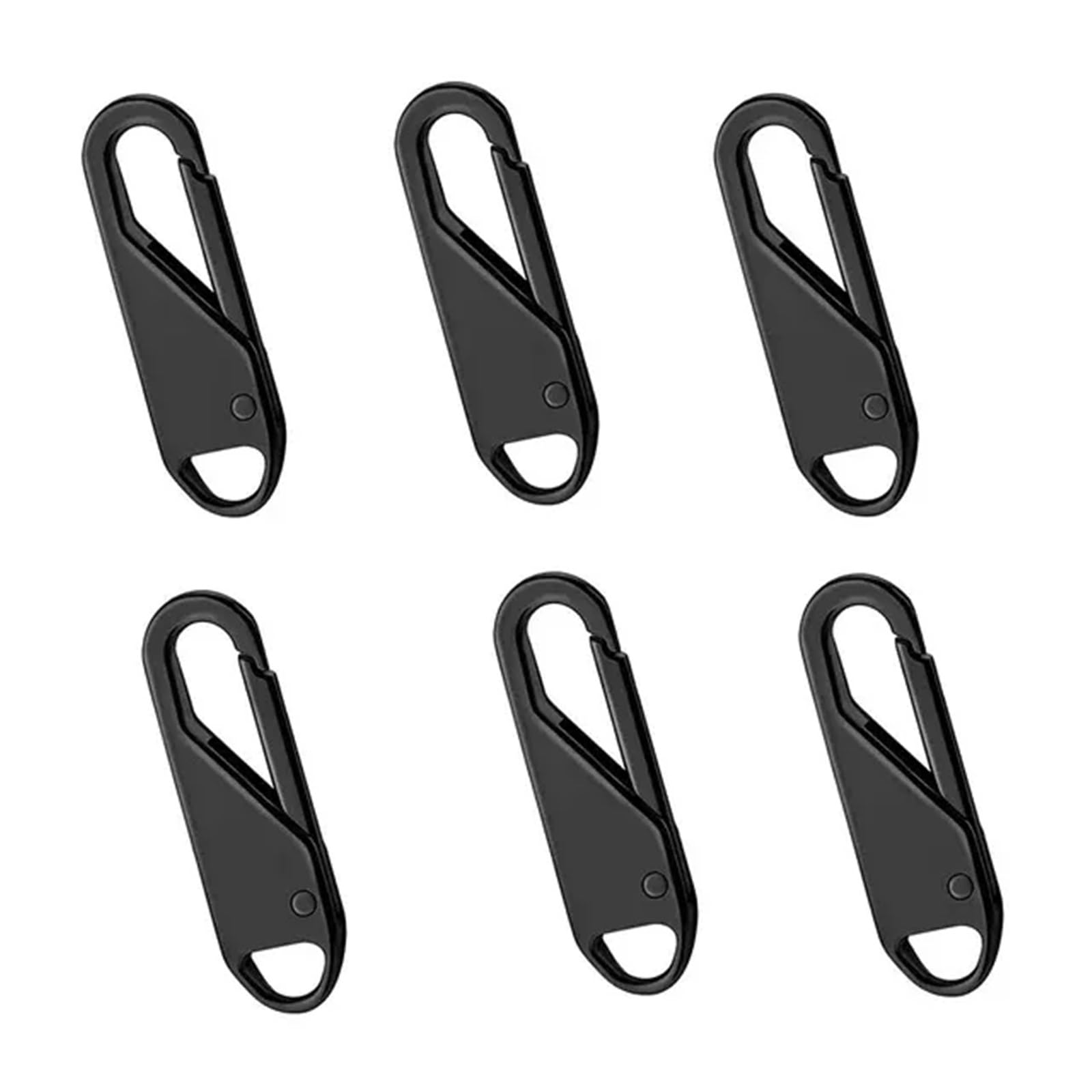 Juego de 60 tiradores de cremallera, kit de reparación de cremallera de repuesto, pestaña deslizante, fijador universal de cremallera (negro)