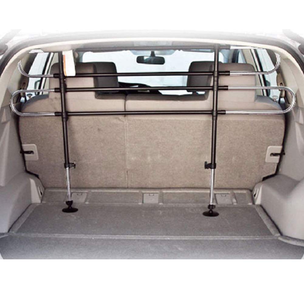 BAKAJI Divisorio Auto per Trasporto Cani Separatore di Sicurezza Portabagagli Griglia in Acciaio Inox Universale Regolabile