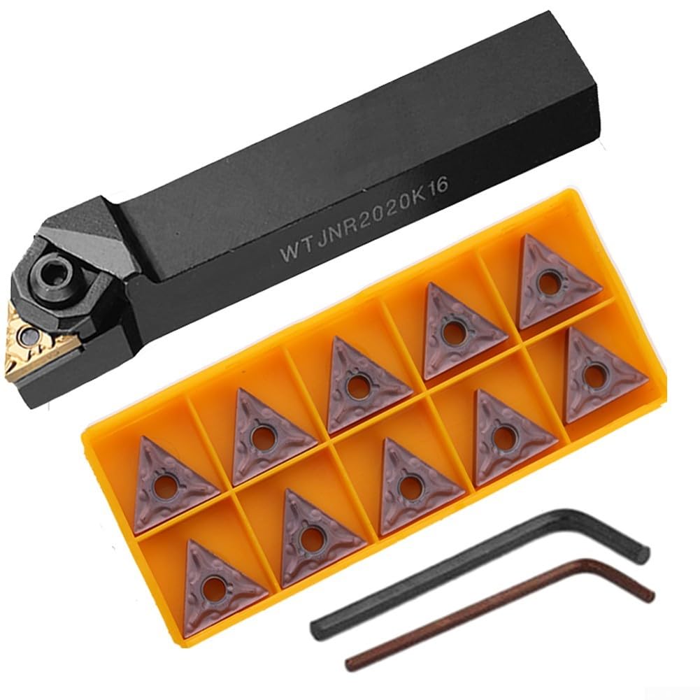 WTJNR2020K16 Kit de soporte de herramientas de torneado de torno con insertos de carburo TNMG160408