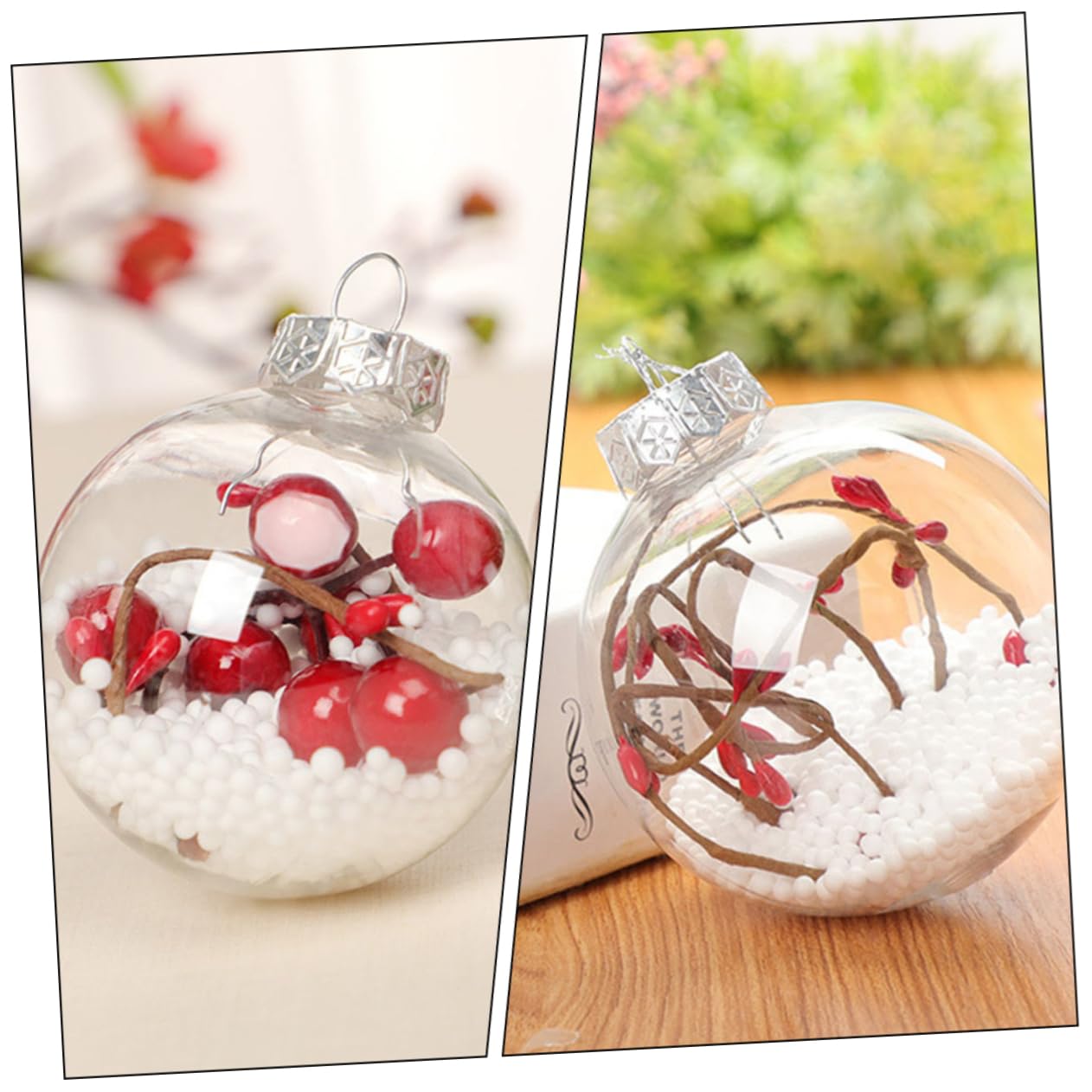 Amazon.co.jp: ORFOFE クリスマスボール14個セット 透明pet製空洞