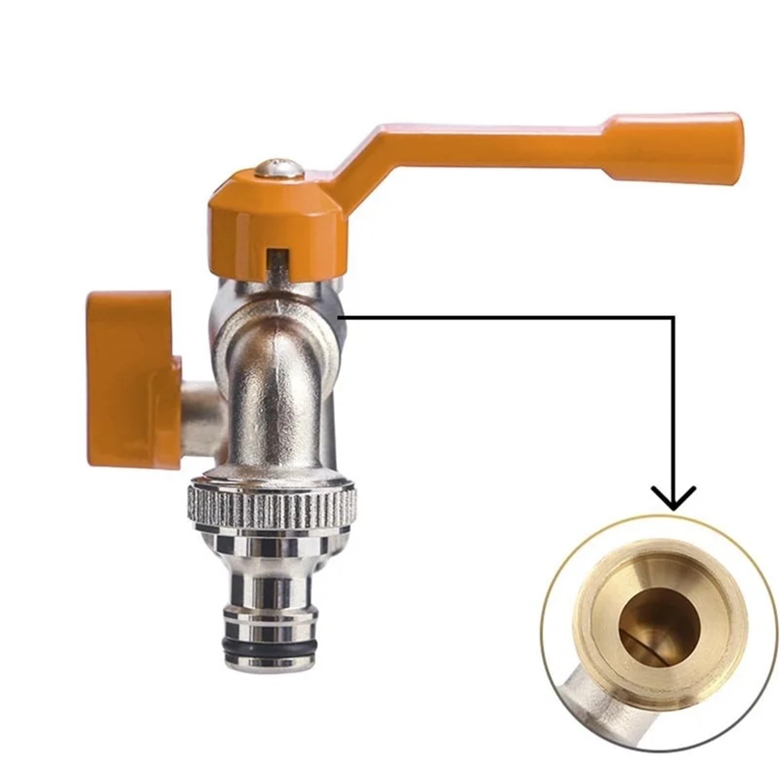 Válvula de grifo de palanca de jardín, bola de agua con conector doble/salida a prueba de heladas para manguera de tanque IBC (1 grifo de 26 mm)