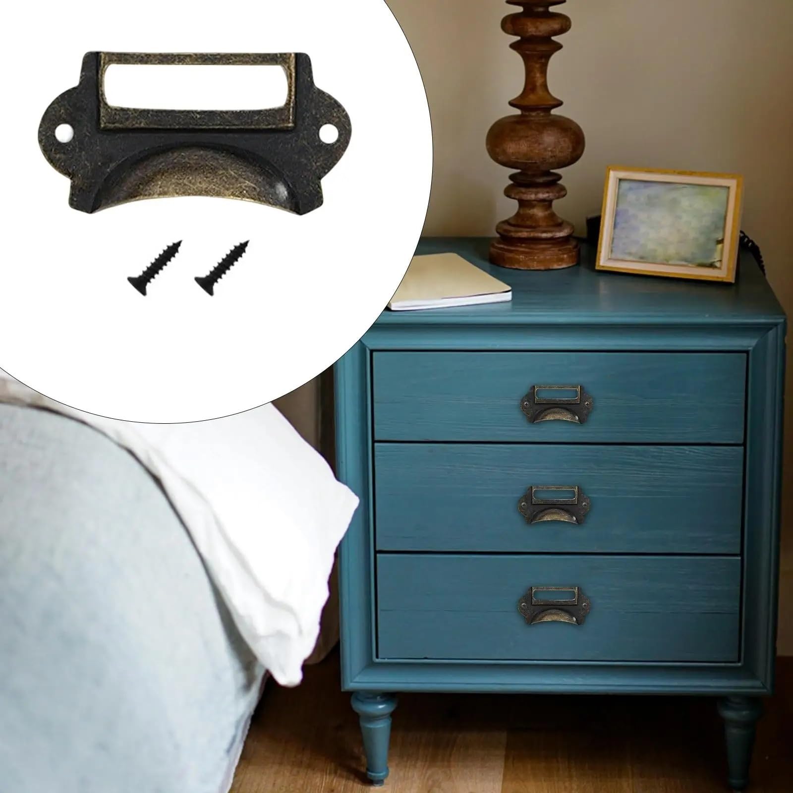 Porta etichette in ottone, 36 pezzi, in metallo, retrò, con etichette, per armadi e mobili, per librerie e biblioteche da ufficio