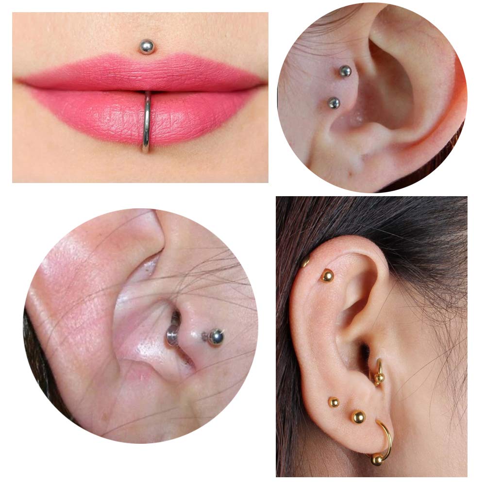 MODRSA 2-4 mm Jasny okrągły klejnot CZ wewnętrznie gwintowany Labret pierścionek do ust Tragus Nail Helix Kolczyki Stud Sztanga Piercing Biżuteria 16G Piercing Ear Helix