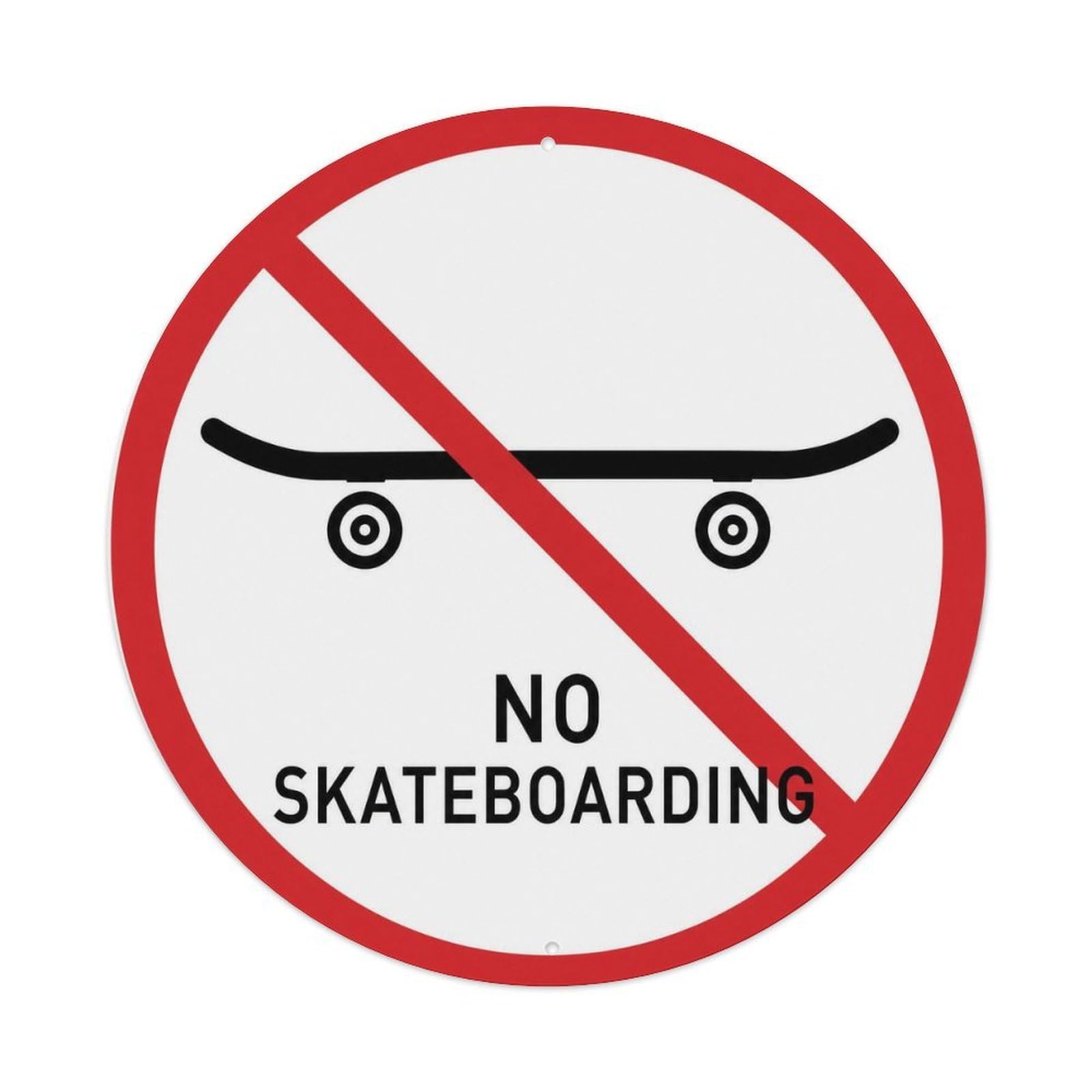 Olyhtr 8X8inch Classic Style Rustic Lettering Skateboarding British Warning Icon Metal Tin Sign