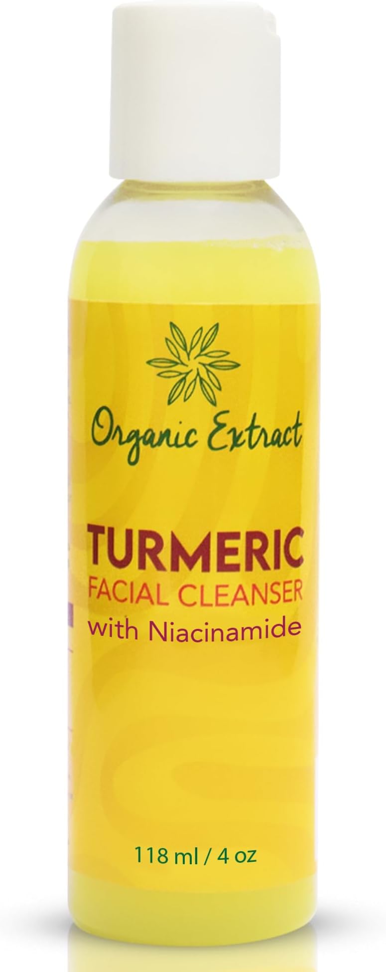 Turmeric Facial Cleanser - 4 fl oz / 118 ml - Gentle Face Cleanser for Dull, Acne Prone Skin - Exfoliating, Daily Facial Cleanser for Age Spots, Sun Damage - with Niacinamide