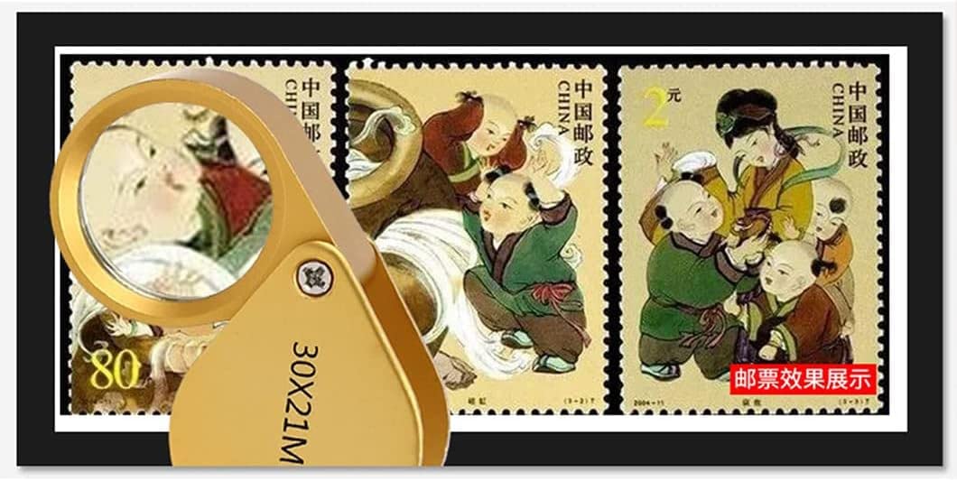 Lupa 2-pak 30X w całości z metalu Mini lupa składana kieszonkowa lupa z lupą z metalową obrotową osłoną ochronną do biżuterii, czytania, hobby, nauki, złotych okularów (kolor: G Beauty Comes