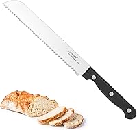 Omesata 8-Inch Serrated Bread Knife for Sourdough & Homemade Bread - Razor Sharp Stainless Steel Full Tang