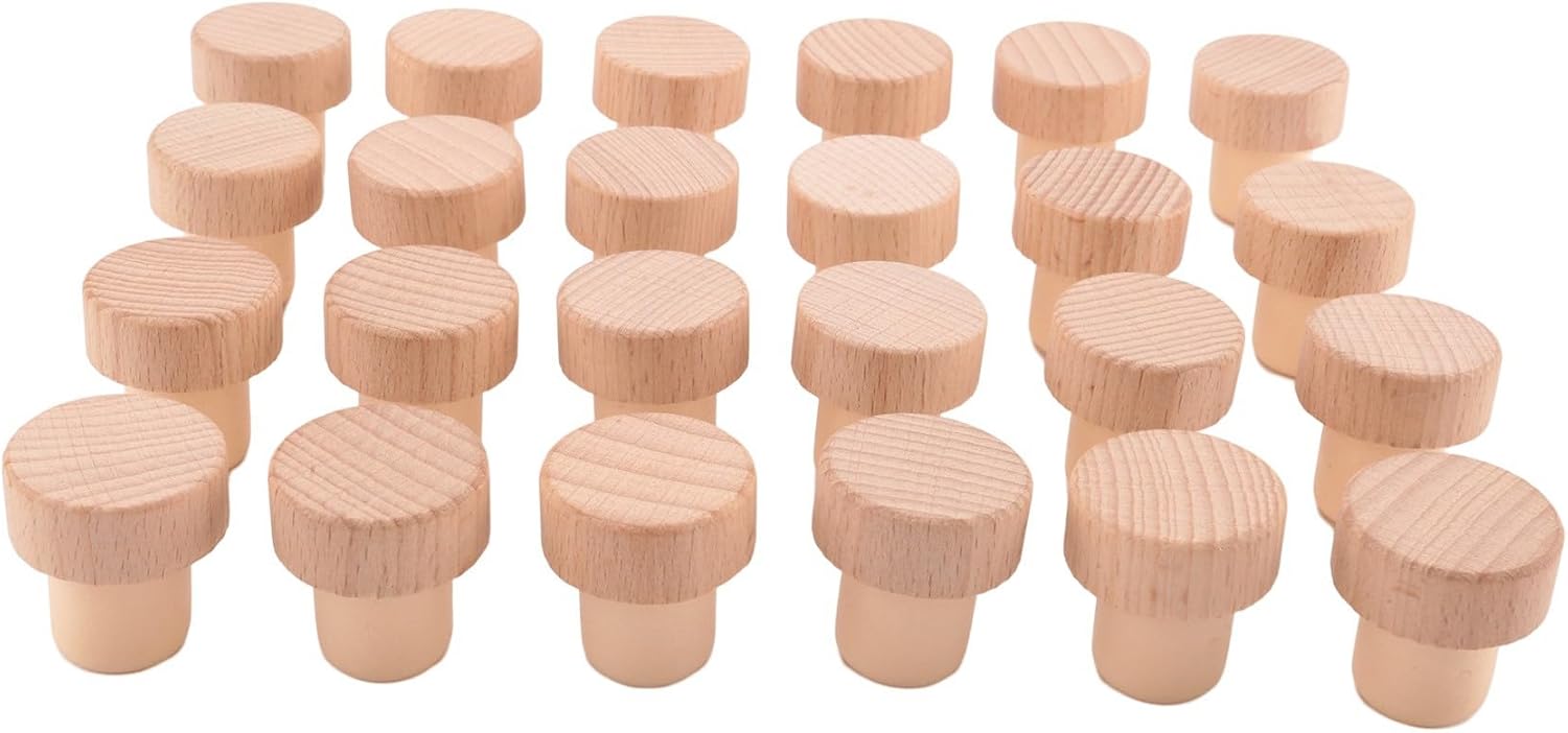 192 Pcs Wine Bottle Corks T Shaped Cork Plugs for Wine Cork Wine Stopper Reusable Wine Corks Wooden and Rubber Stopper