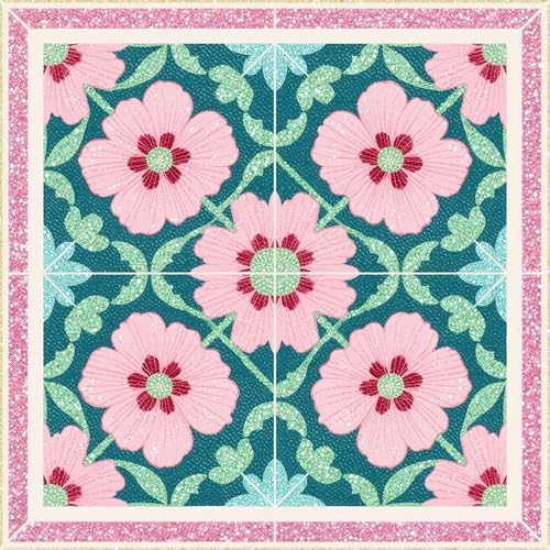 Image of Moroccan Tile Stickers | Waterproof Self Adhesive Peel & Stick Tile Decals for Kitchen Backsplash, Bathroom Wall, Floor, Furniture & Glass (4x4 Inch, Design 24, 36 Pic)