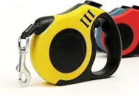 Coleira Guia Retrátil para Cachorros e Gatos 3 Metros – Trela de Passeio Automática em Nylon Reforçado com Trava de Segurança, Resistente e Confortável para Pets até 15kg (Amarelo)