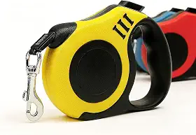 Coleira Guia Retrátil para Cachorros e Gatos 3 Metros – Trela de Passeio Automática em Nylon Reforçado com Trava de Segurança, Resistente e Confortável para Pets até 15kg (Amarelo)