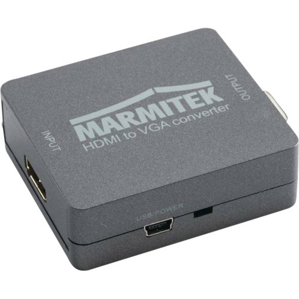 Adapter HDMI na VGA - Marmitek Connect HV15 - Konwerter HDMI do VGA i Audio - Złącze Audio 3,5 mm - Full HD - 1080P - Nie wymaga oprogramowania - Podłącz laptopa do starego projektora