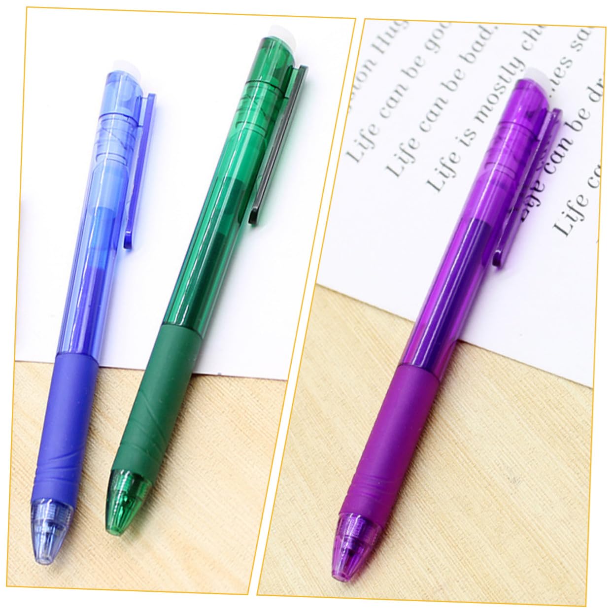 32 Pezzi Penne Cancellabili Colori per Ufficio e Scuola Penne Scrittura Lisce e Riutilizzabili per Studenti Confezione Scatola PVC