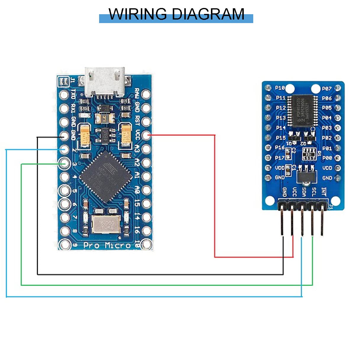 2 pezzi PCF8575 IO Expander Board Module I2C a 16IO Module I/O Extension Shield Module 16 bit SMBus I/O Ports con cavo Dupont per Arduino UNO R3