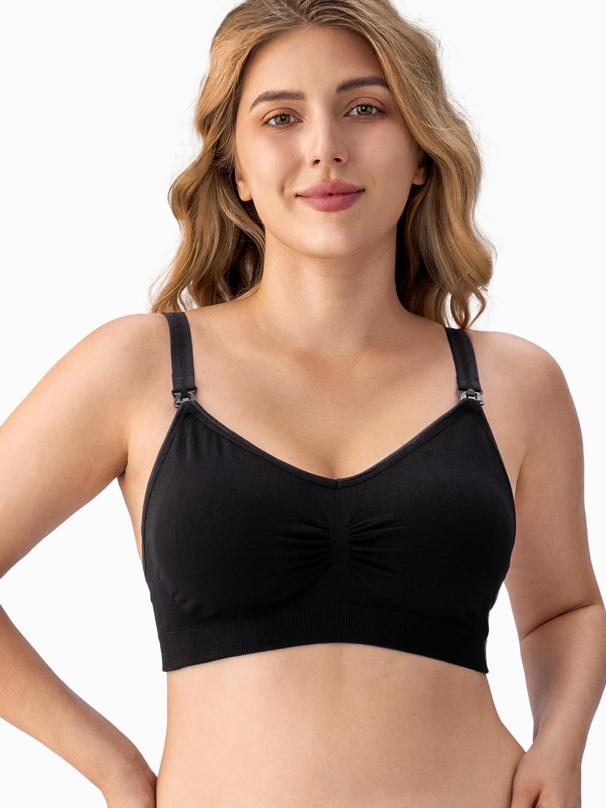 HBselect 5 Pcs Schwangerschafts Still BH Nahtloser Still-BH mit zusätzlichen BH-Verlängerungen Stillen und Schlaf Ohne Bügel für Damen