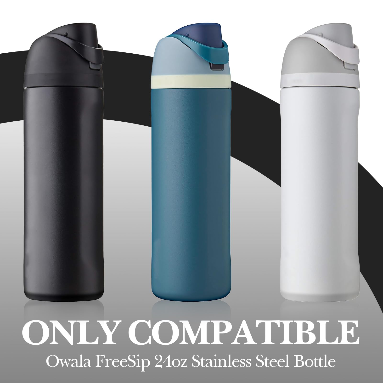 Linkidea Custodia in Silicone per Borraccia Compatibile con Owala FreeSip 24oz, Protezione Antiscivolo per Borraccia, Protezione per Borraccia