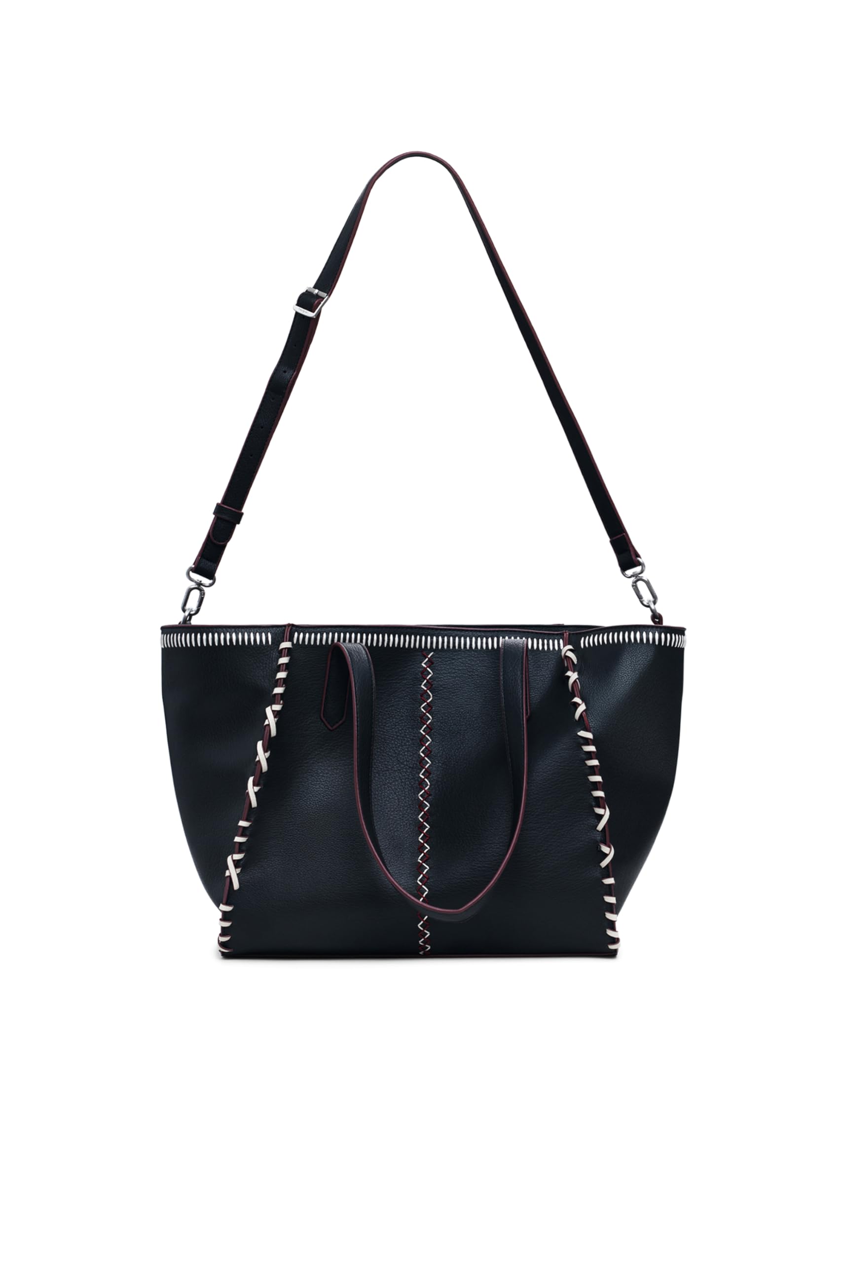 Desigual borsa a tracolla Manhattan Pespuntes Guimar Shopping Bag Black nero