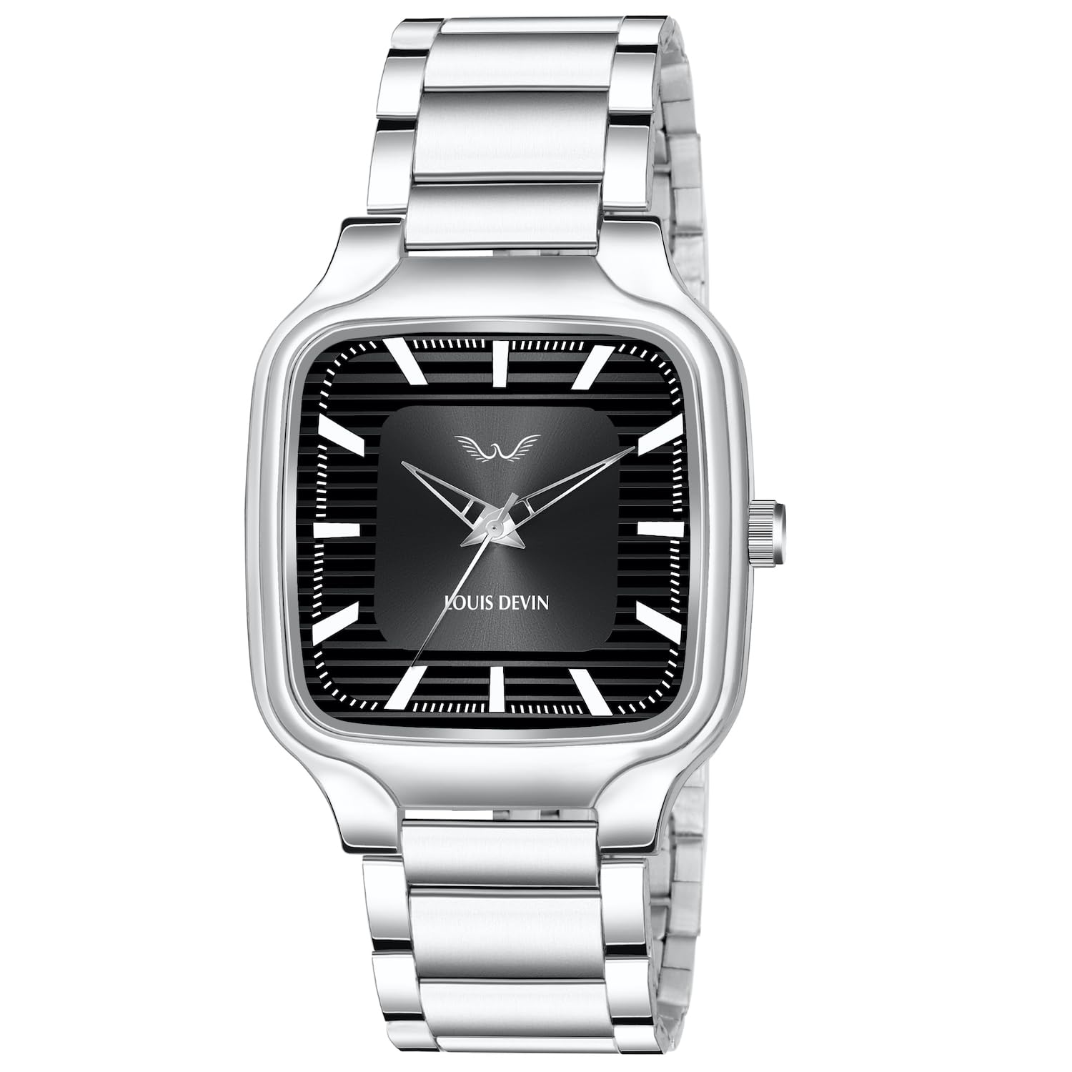 LOUIS DEVIN Steel Chain Analog Wrist Watch for Men (Black Dial) | LD-GS069-BLK-CH (B0DG32XDFT) Amazon Price History, Amazon Price Tracker