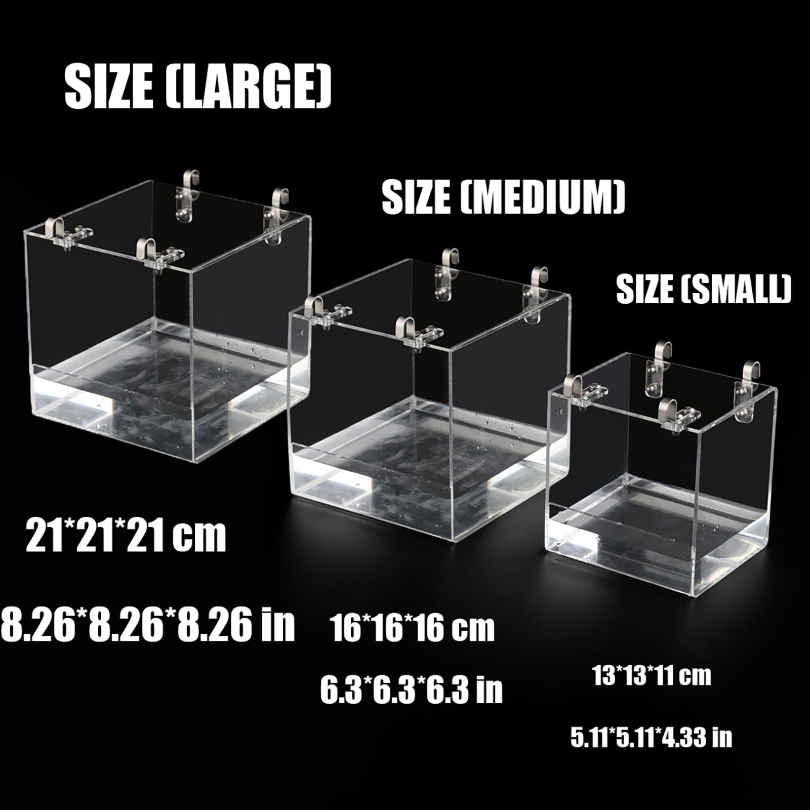 Bagno per Uccelli Appeso Cubo per Uccelli, Gabbia Uccelli da Compagnia, Gancio in Metallo, Gabbia Accessori, per Uccelli Pet Pappagallo Pappagallino Cockatiel Gabbia Doccia (Size : Large) | Gancio In Metallo, Per Pappagallo Pappagallino Cockatiel, Accesso