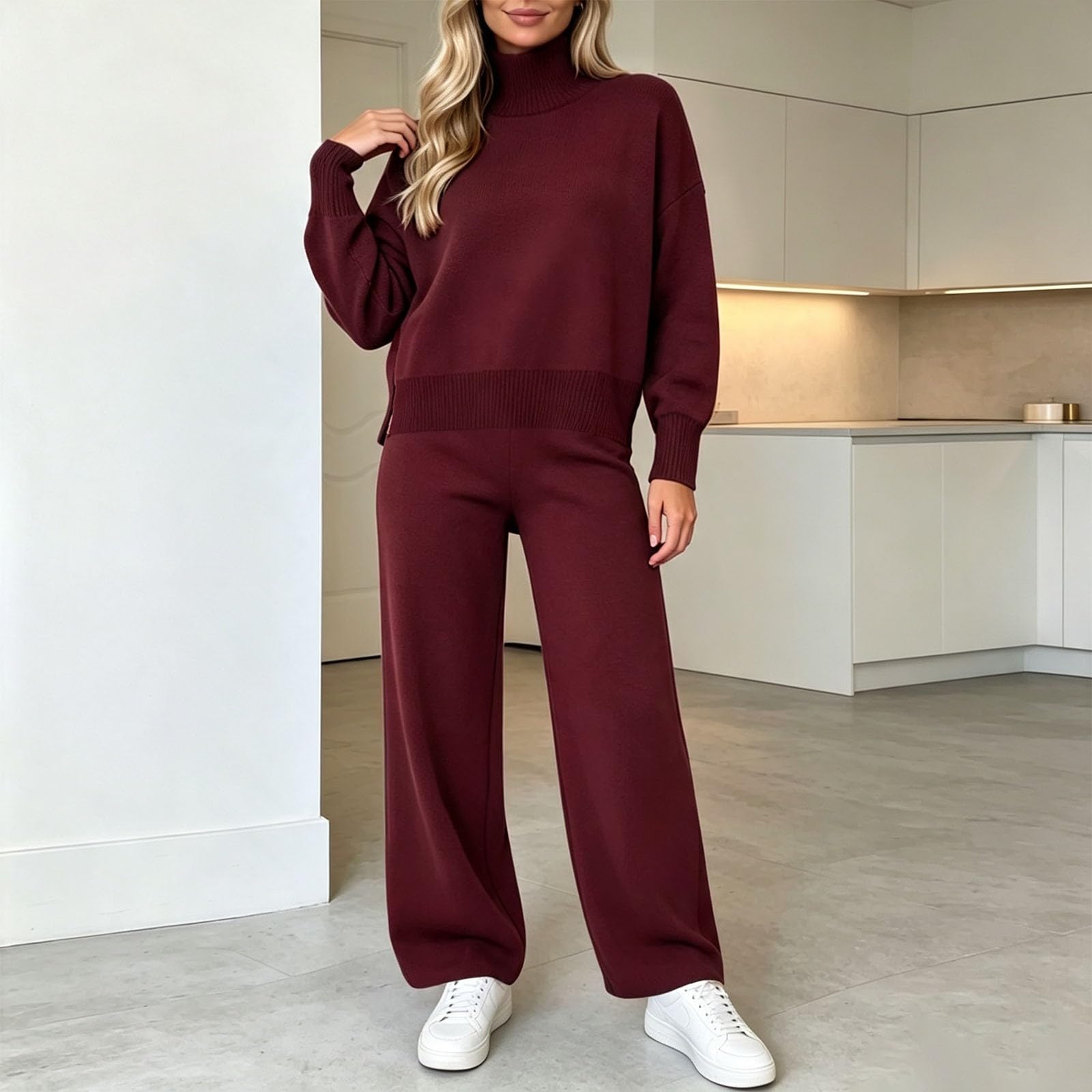 Tuta Donna Completo Sportiva 2 Pezzi Invernale Tute da Casa Cotone Completa