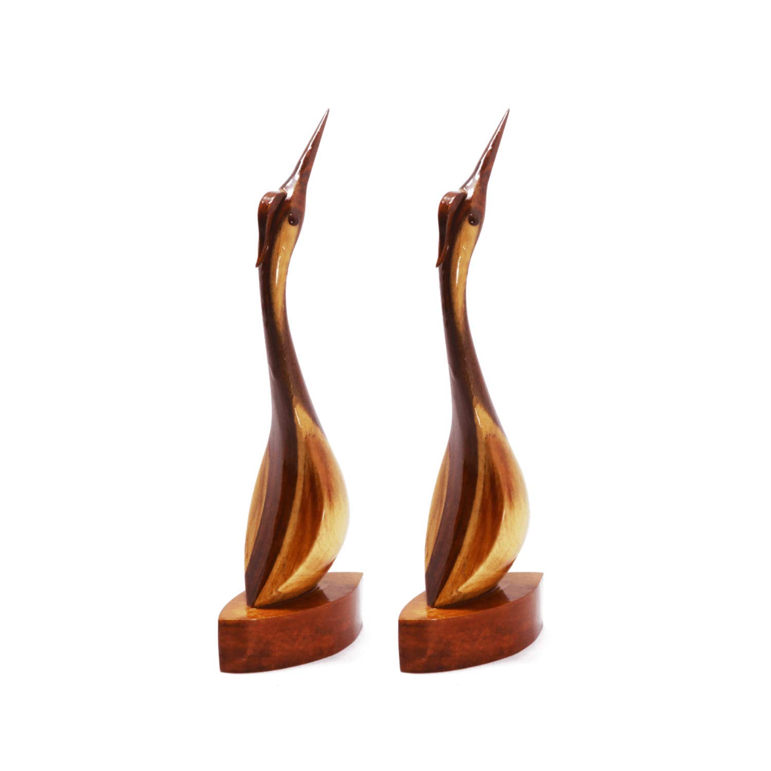 Pièce décorative en bois cygnes fait main : sculpture design pour meuble de bureau et salon