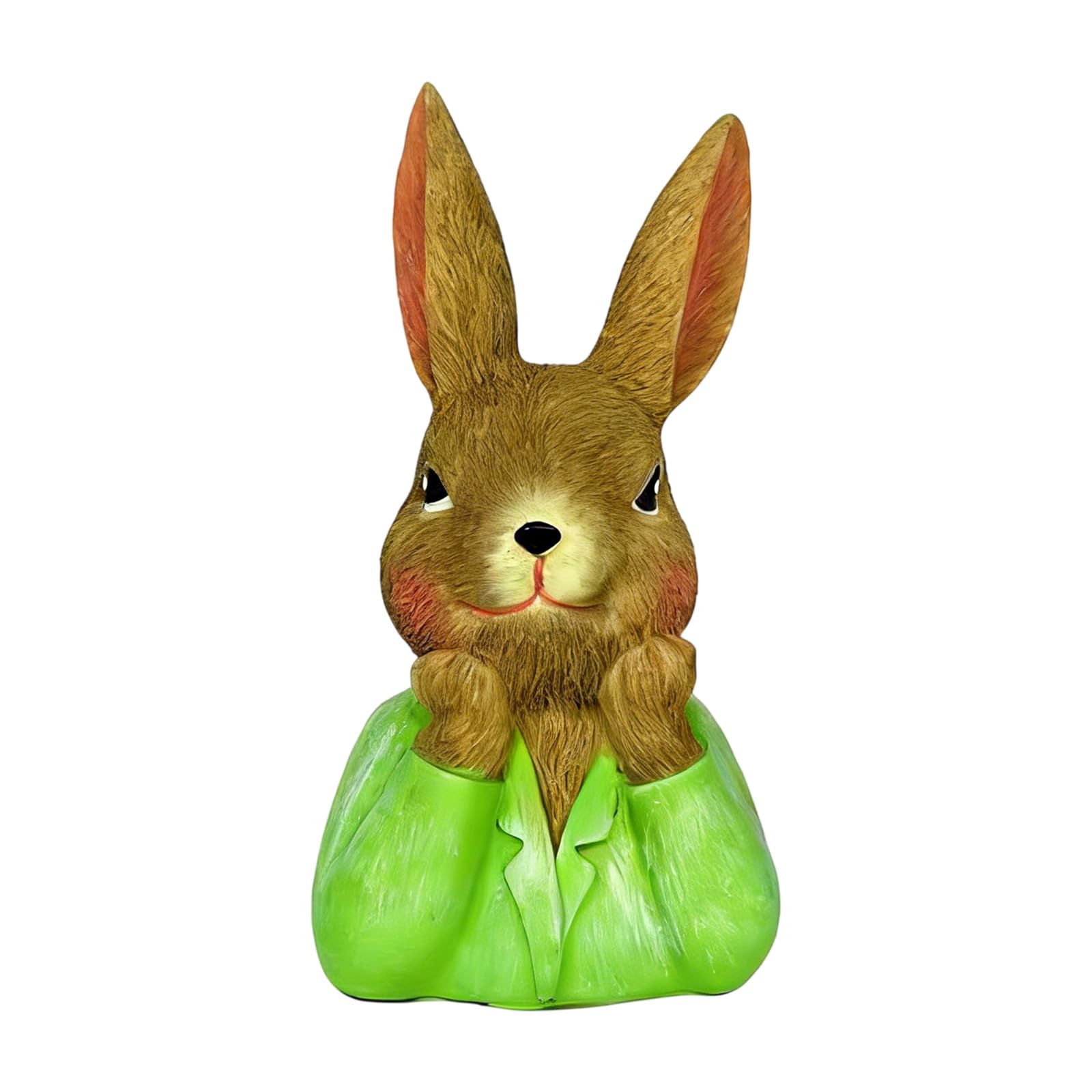 carotoe Detailed Resin Easter Rabbits Statue Spring Holiday Decoration Rabbits Table Ornament for Kids Room and Party Setting Easter Resin Figurine