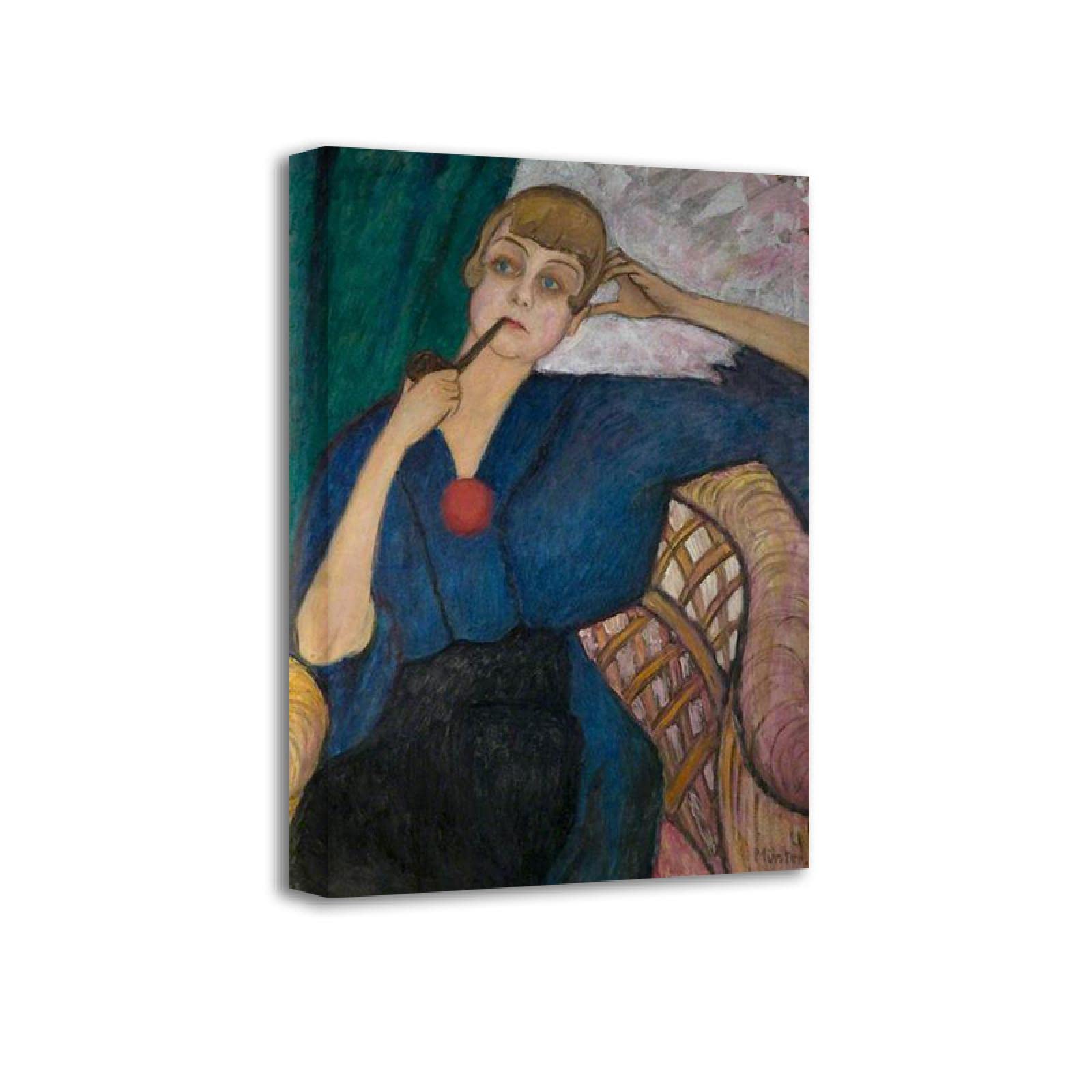 Gabriele Munter Famous Painting. Expressionism Wall Art - Anna Roslund. Print on Canvas. Canvas Wall Art Picture for Living Room 35x56cm(13.8x22") Unframed