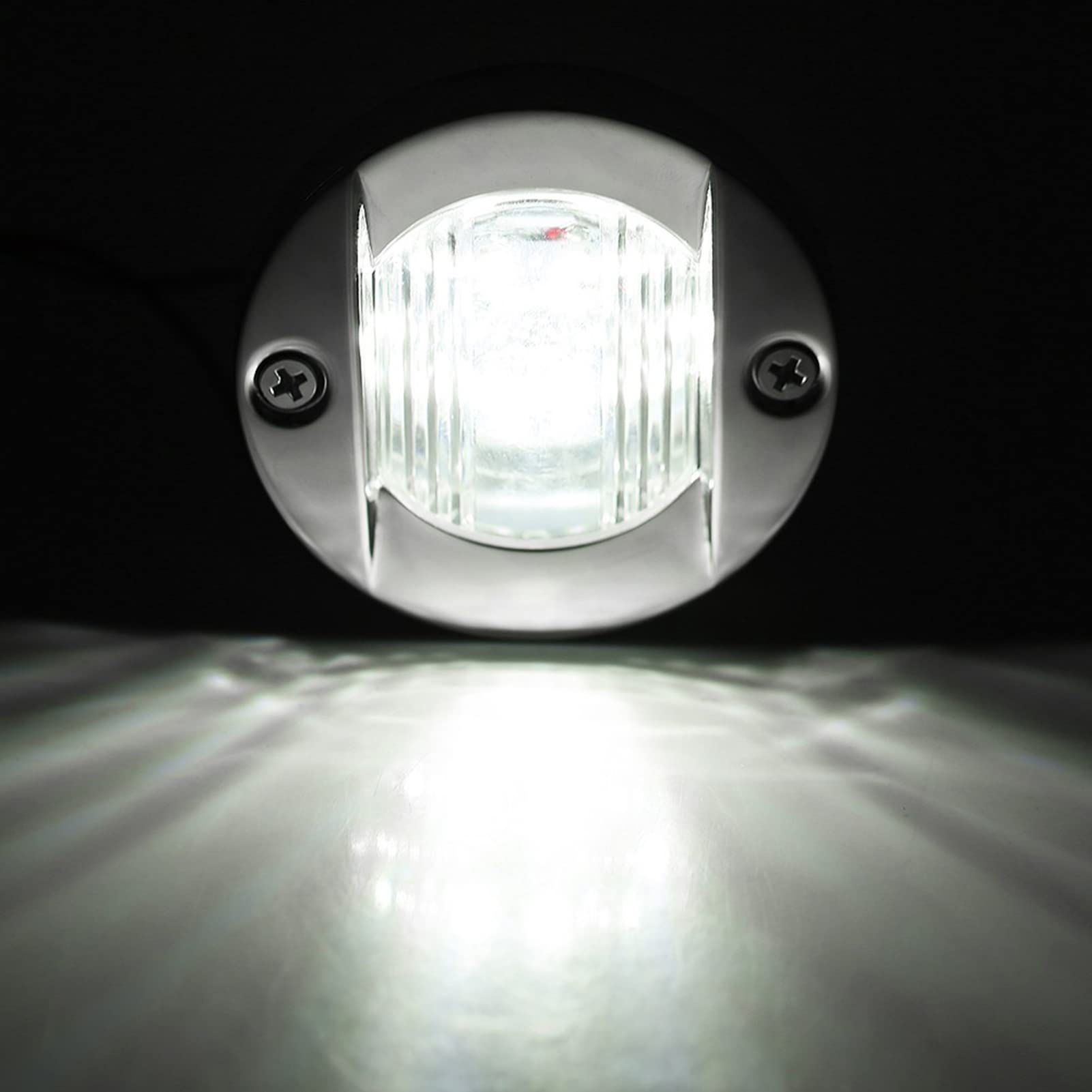 12V Marine Boat LED Stainless Steel Anchor Stern Navigation Light, Provides Maximum Visibility for Marine Boats, Boats, Yachts, with Easy Flash Mount for Improved Safety on the