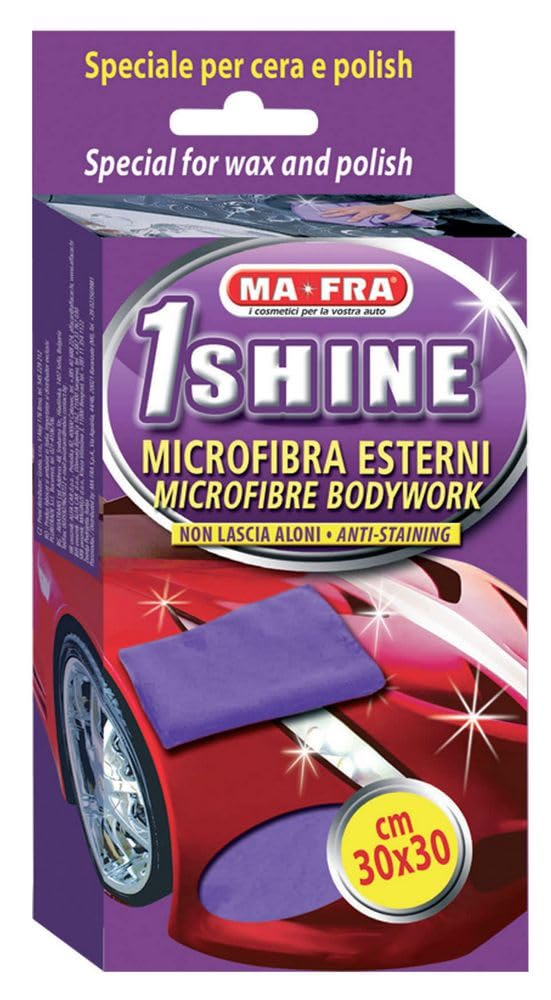 Mafra, 1Shine Exterior Microfibre Cloth for Car Exterior Ideal for Applying and Removing Varnishes and Waxes, Does Not Scratch or Damage the Bodywork, 30 x 30 cm