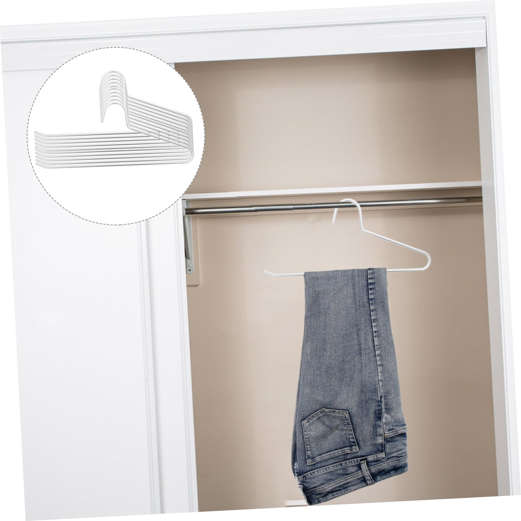 Cabilock 3 Series Organizador De Pantalones De Aluminio De Perchas Antideslizantes Y Espacio Optimizado para Armarios Diseño Abierto Resistente Y Versátil para Colgar Pantalones 10 Piezas*3