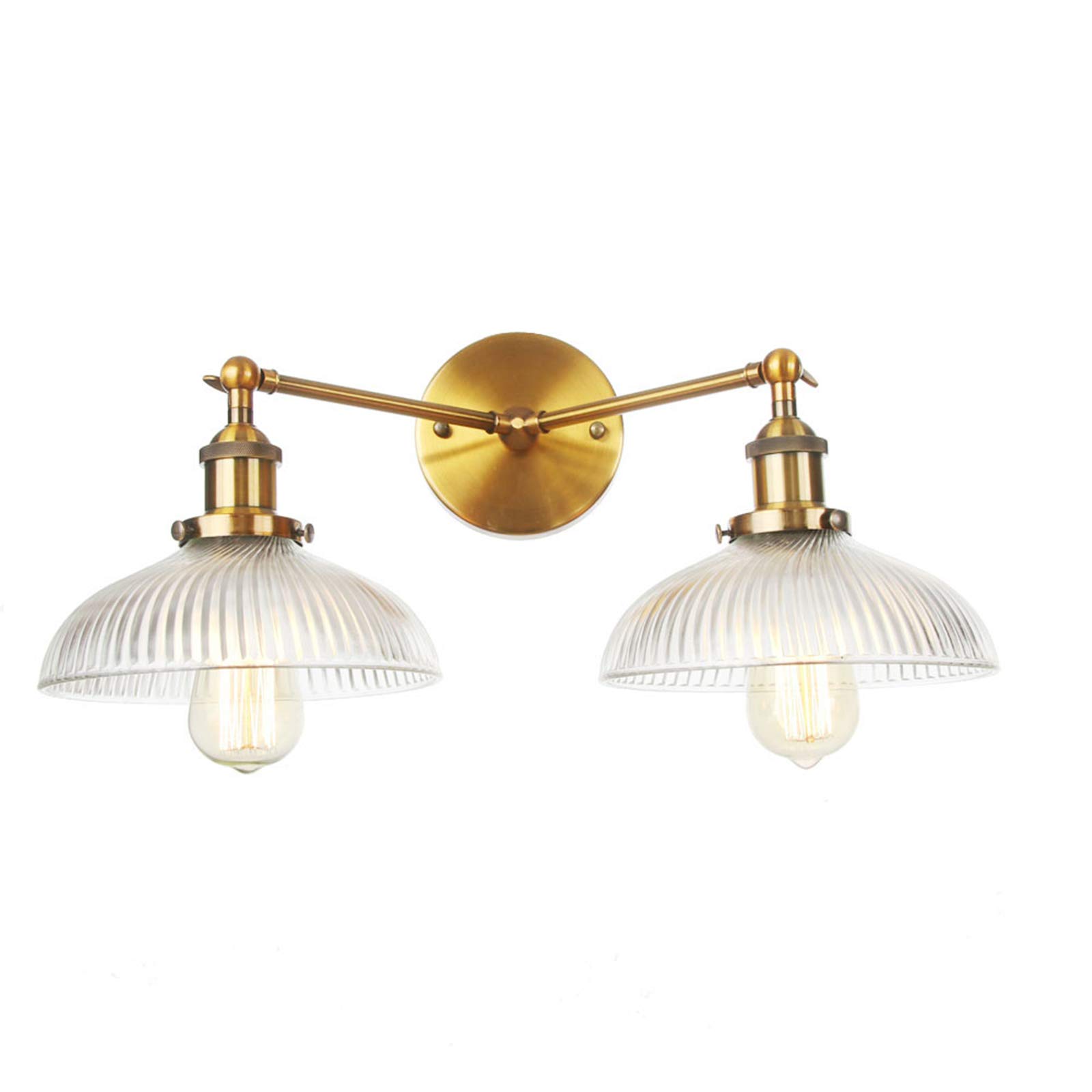 VDOQTLJT 2-Light Vanity Light Fixtures Adjustable Wall Lamps Modern Bathroom Mirror Lighting Semicircular Glass Shade Sconces B Sconce(A)