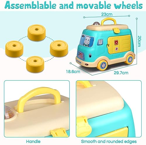 Miniatura 2 de Juego de juguetes para doctor modelo de coche Anpro para niñas y niños 50 piezas de juguete médico para niños con caja de almacenamiento modelo de