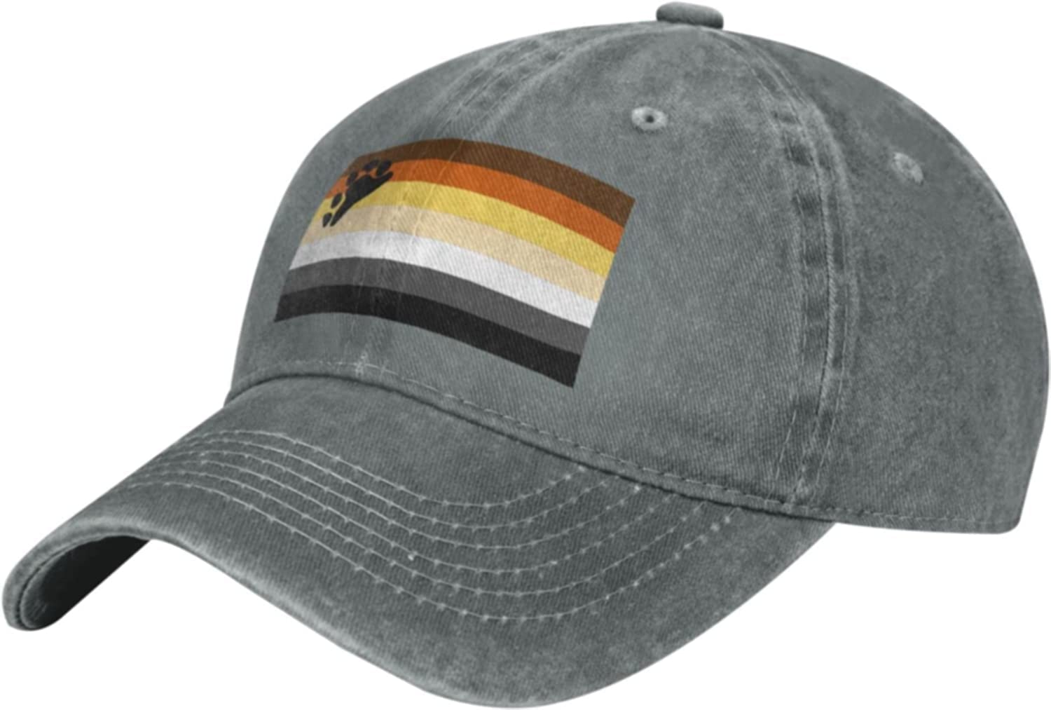 Gay Bear Pride Flag Denim Baseball Cap Hat Adjustable Cowboy Hat