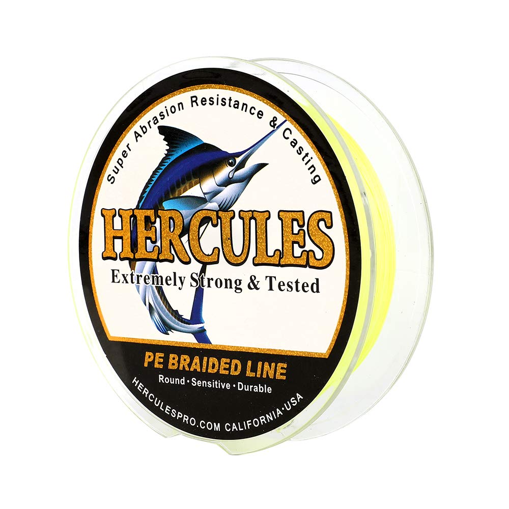 HERCULES Cost-Effective Super Cast 8 Strands Braided Fishing Line 10LB to 300LB Test for Salt-Water,109/328/547/1094 Yards(100M/300M/500M/1000M),Diam.