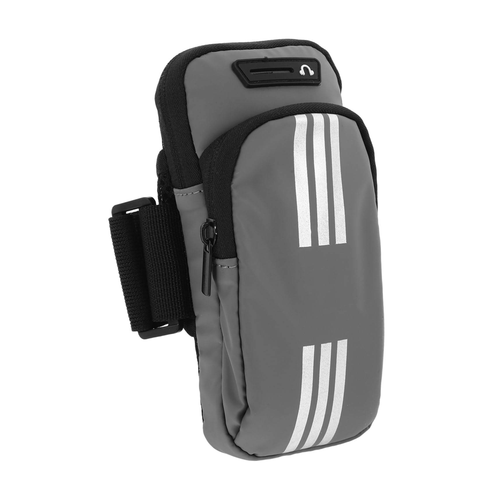OHPHCALL Running Cell Phone Armband Pouch Mobile Phone Holder with Adjustable Strap for Sports Gym Cycling Hiking Sweatproof Arm Bag Grey