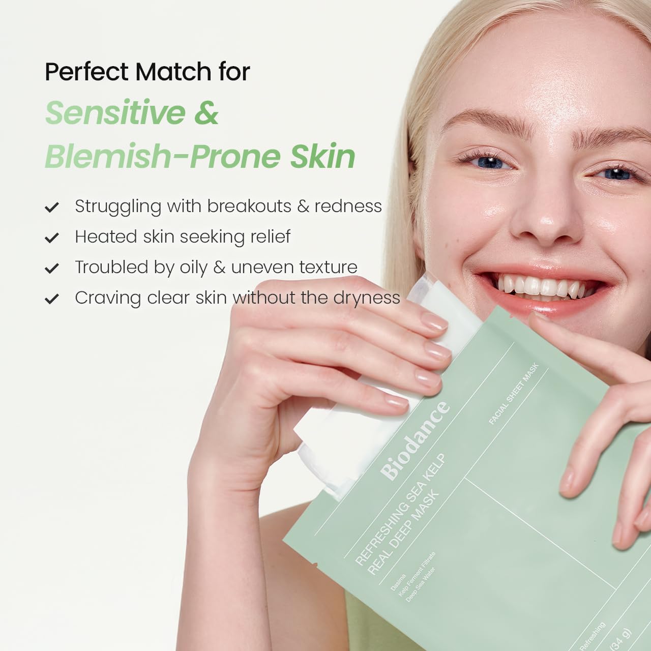 BIODANCE Bio-Collagen Real Deep Mask, Hydrating Overnight Hydrogel Face Mask, Pore Minimizing, Elasticity, Plumping, Travel Essentials & Self Care Gifts for Women, Korean Skin Care | 1.19oz(34g) x 4ea: Sea Kelp 4 Count (Pack of 1)