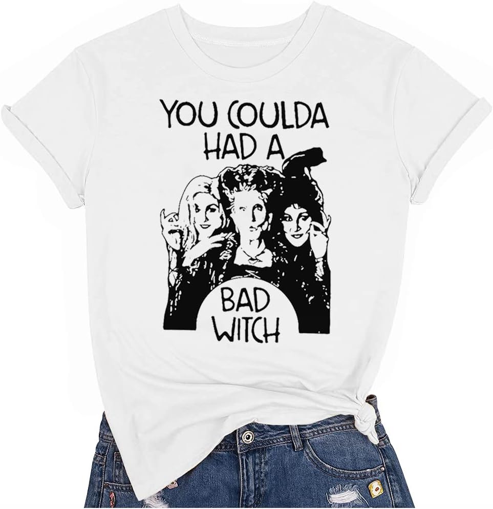 Hocus Pocus Halloween Shirts for Women Fall Tee Shirt Classic Halloween Movie Tops